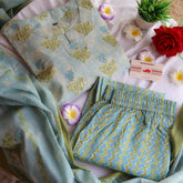 Blooms in Azure Breeze Suit Set