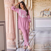 New Chikankari Exclusive Same_Kurti_Pent Pair (Baby Pink) 34