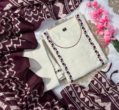 Function Wear Off-White Embroidered Kurta Set