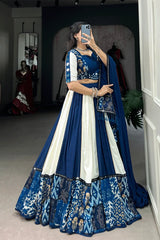 Navratri Special Blue Color Traditional Chaniya Choli