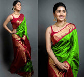 Woven Pattern Banarasi Soft Silk Jacquard Saree