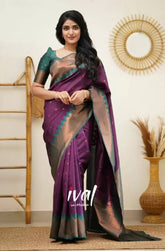 Zari Woven Design Kanjivaram Silk Blend Wedding Saree
