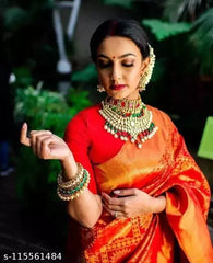 Zari Woven Banarasi Jacquard Silk Saree for Wedding