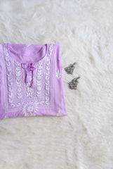Alina Lavender Long Rayon Kurta