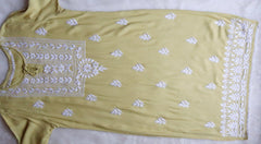 Alina Olive Green Long Rayon Kurta