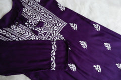 Alina Deep Purple Long Rayon Kurta