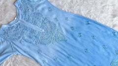 Alysha Ice Blue Ombre Long Rayon Kurta