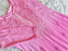 Alysha Pink Ombre Long Rayon Kurta