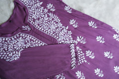 Zahrah Dusty Purple Short Rayon Kurta