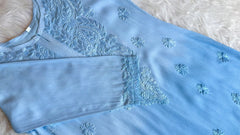 Alysha Ice Blue Ombre Long Rayon Kurta