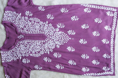Zahrah Dusty Purple Short Rayon Kurta
