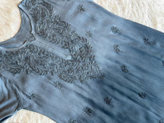 Alysha Grey Ombre Long Rayon Kurta
