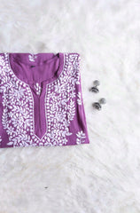 Zahrah Dusty Purple Short Rayon Kurta