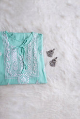 Alina Mint Green Long Rayon Kurta