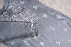 Alina Grey Long Rayon Kurta