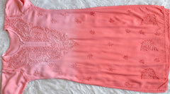 Alysha Peach Ombre Long Rayon Kurta