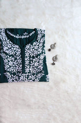 Naila Deep Green Long Modal Kurta