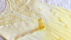 Alysha Pastel Yellow Ombre Long Rayon Kurta