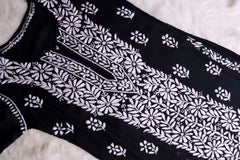 Zeina Black Long Modal Kurta