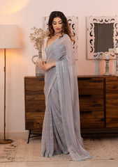Light Blue Georgette Saree with Shimmering Sequins – Elegant & Playful