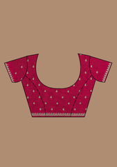 Red Soft Raw Silk Saree with Gold Zariwork – Elegant & Radiant