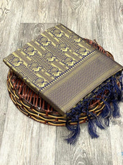 Zari Weaving Pure Silk Saree with Attractive tassels