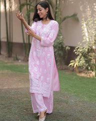 New Chikankari Exclusive Kurti_Pent Pair Design(Baby Pink) 25