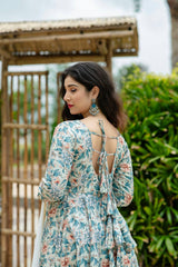 Heavy Pure Maslin Corset Work Print Kurta Set | Secret Pleasure