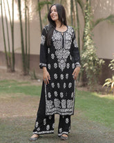 New Chikankari Exclusive Kurti_Pent Pair Design(Black) 26