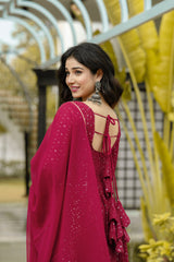 Faux Georgette Embroidered Anarkali Suit – Fully Stitched Festival & Party Wear