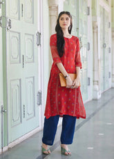 Raagini Kurta in Red – A Fusion of Tradition and Modern Elegance