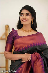 Woven Bollywood Pure Litchi Silk Saree