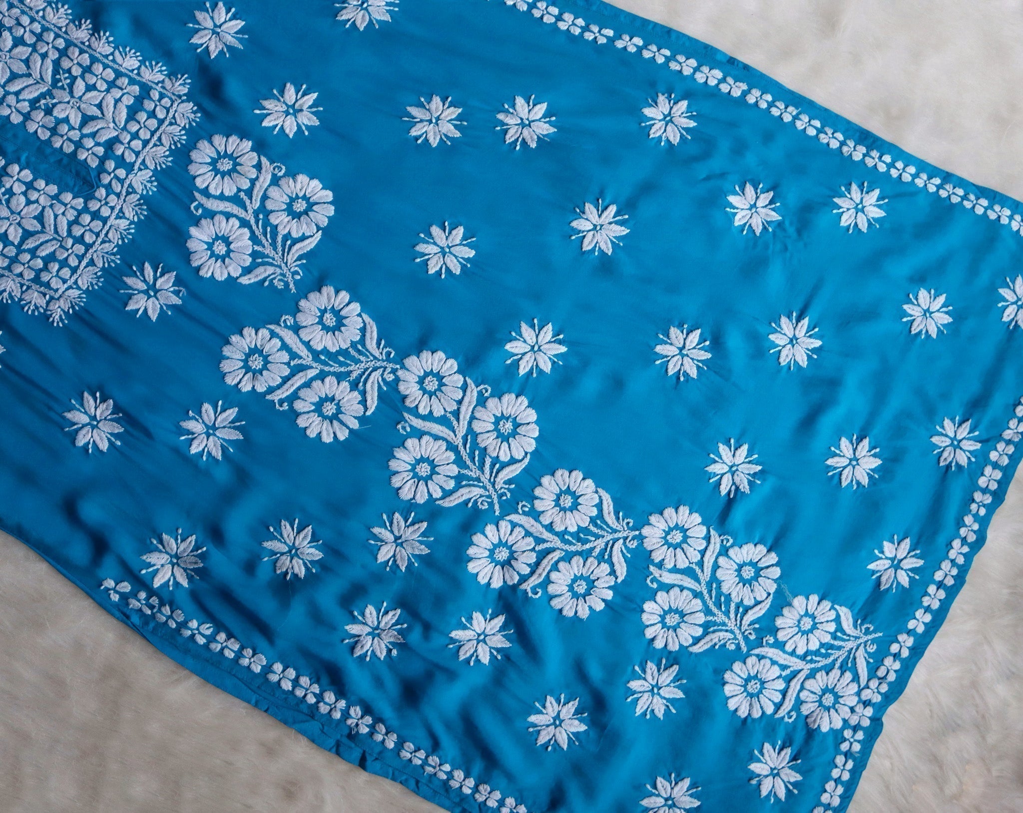 Saira Turquoise Blue Long Modal Kurta