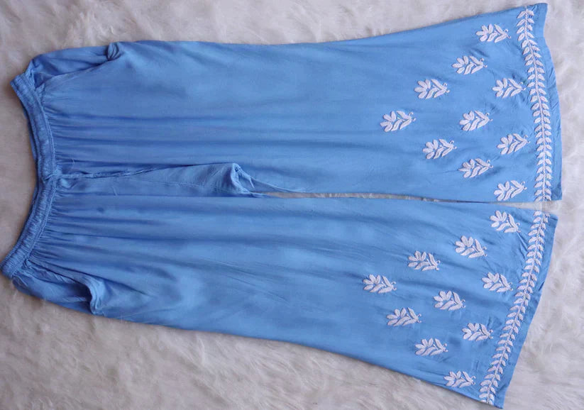 Amaira Ice Blue Rayon Kurta Pant set