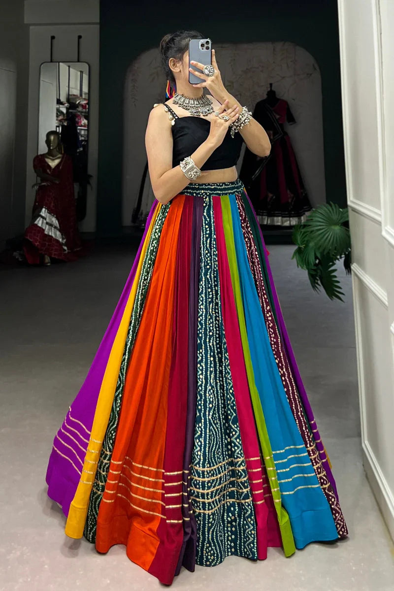 Fully Stitched Multi Color Chaniya Choli For Navratri