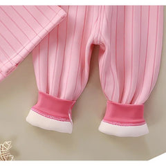 Pink Bunny Baby Girls Fleece Co-ord Set – Cozy Cotton Blend Winter Outfit for Toddlers