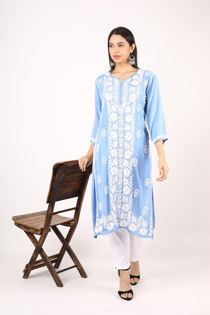 Nikhar Front Pannel Chikankari Kurti
