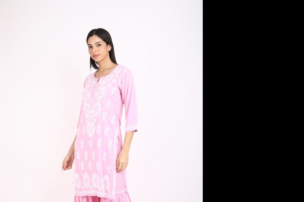 Ritu Modal Chikankari Gharara Set