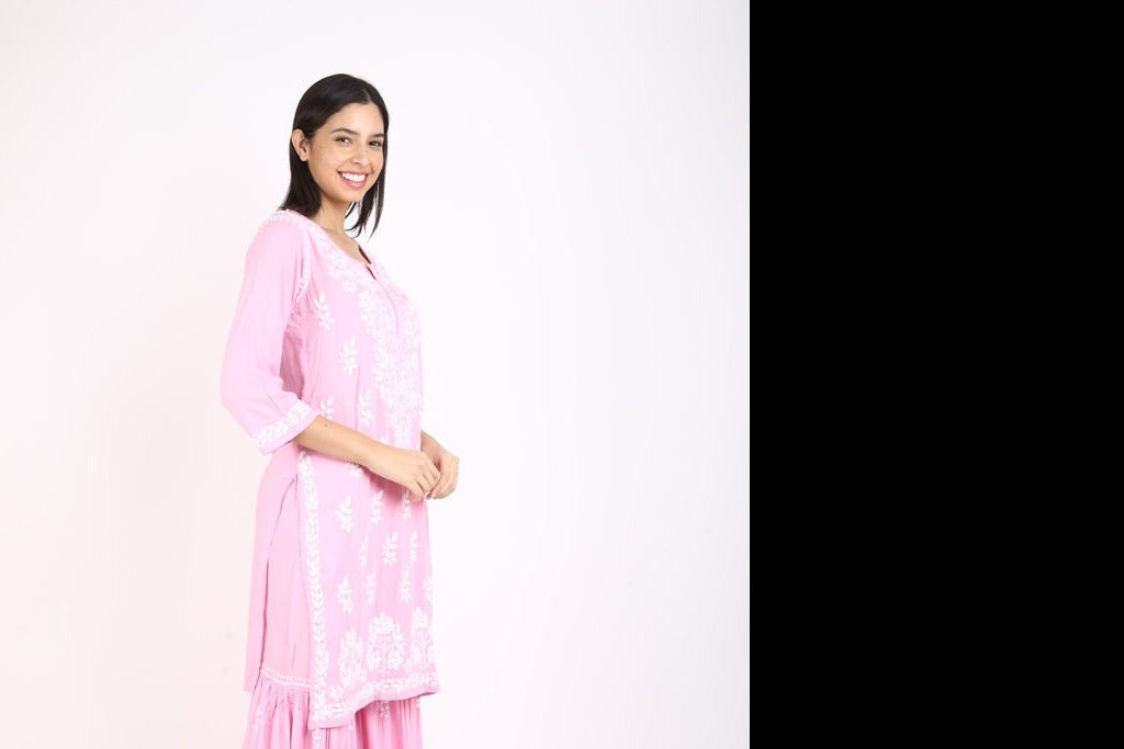 Ritu Modal Chikankari Gharara Set