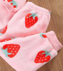 Berry Pink Girls Plush Co-ord Set – Warm Cotton Blend Two-Piece Outfit