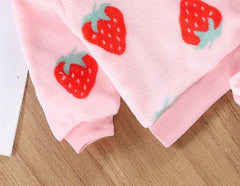 Berry Pink Girls Plush Co-ord Set – Warm Cotton Blend Two-Piece Outfit