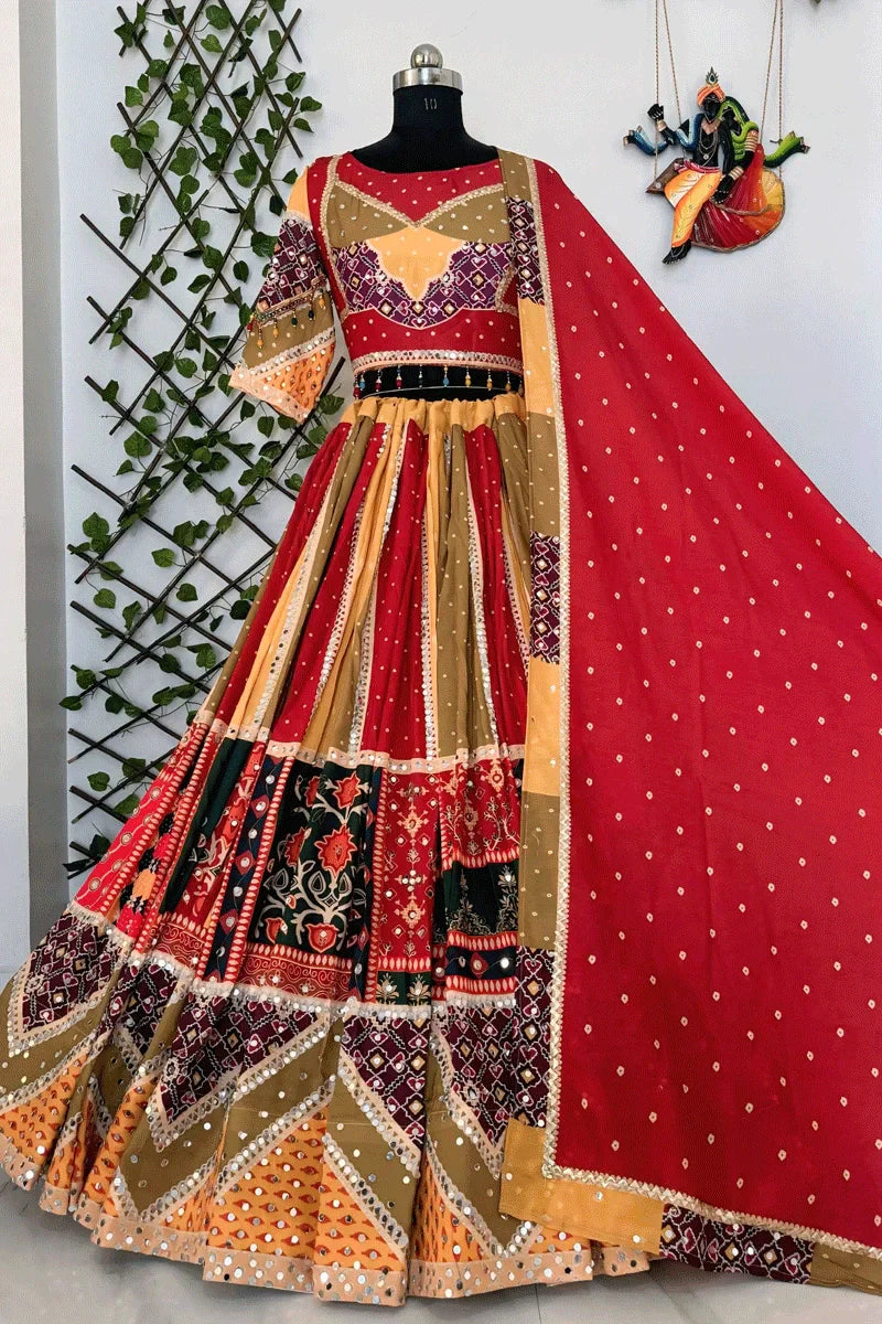Navratri Special Heavy Real Mirror Work Chaniya Choli