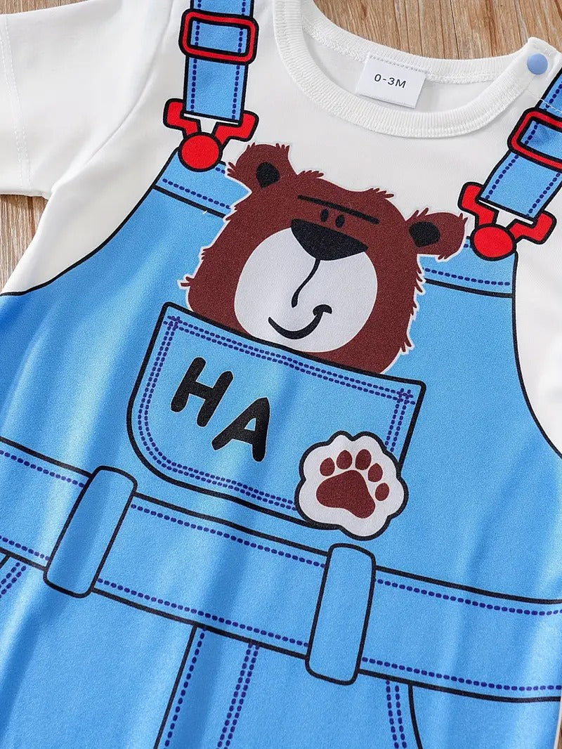Pocket Bear Little Baby Boys and Girls Romper – Soft Cotton Unisex One-Piece