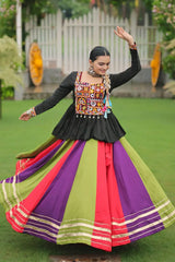 Kediya Style Fully Stitched Multi Color Chaniya Choli