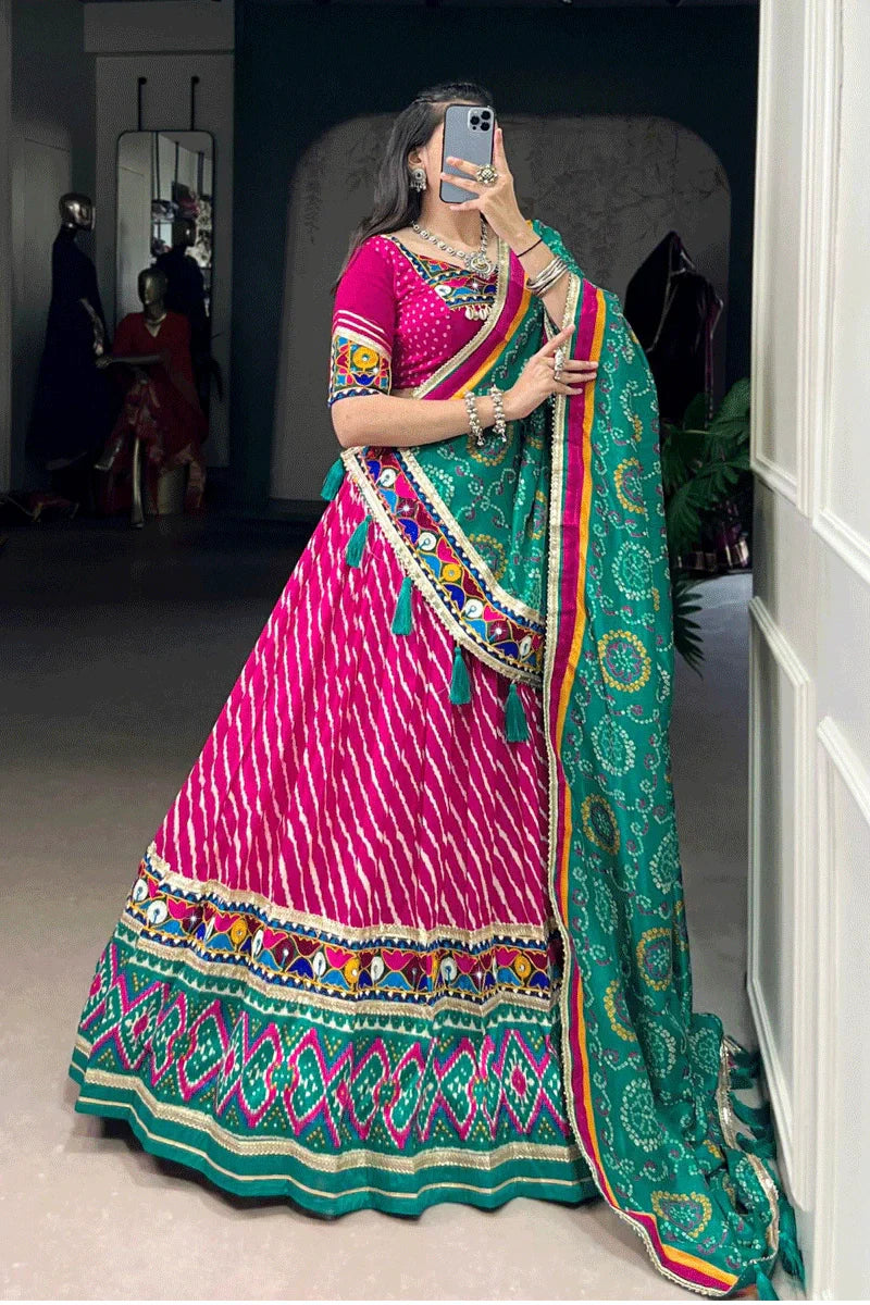 Traditional Navratri Special Gamthi Work Chaniya Choli