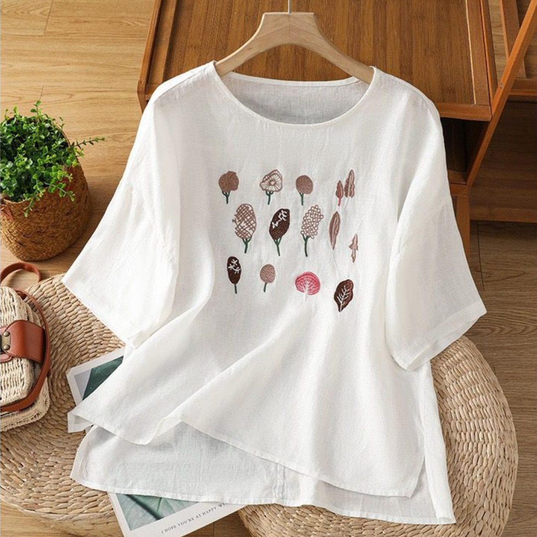 Pure Cotton Embroidered T-Shirt Top