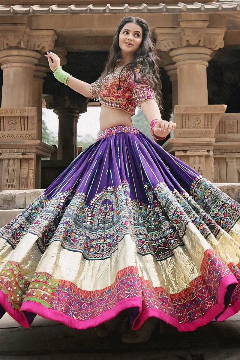 Traditional Navratri Special Chaniya Choli With Heavy Mirror Work
