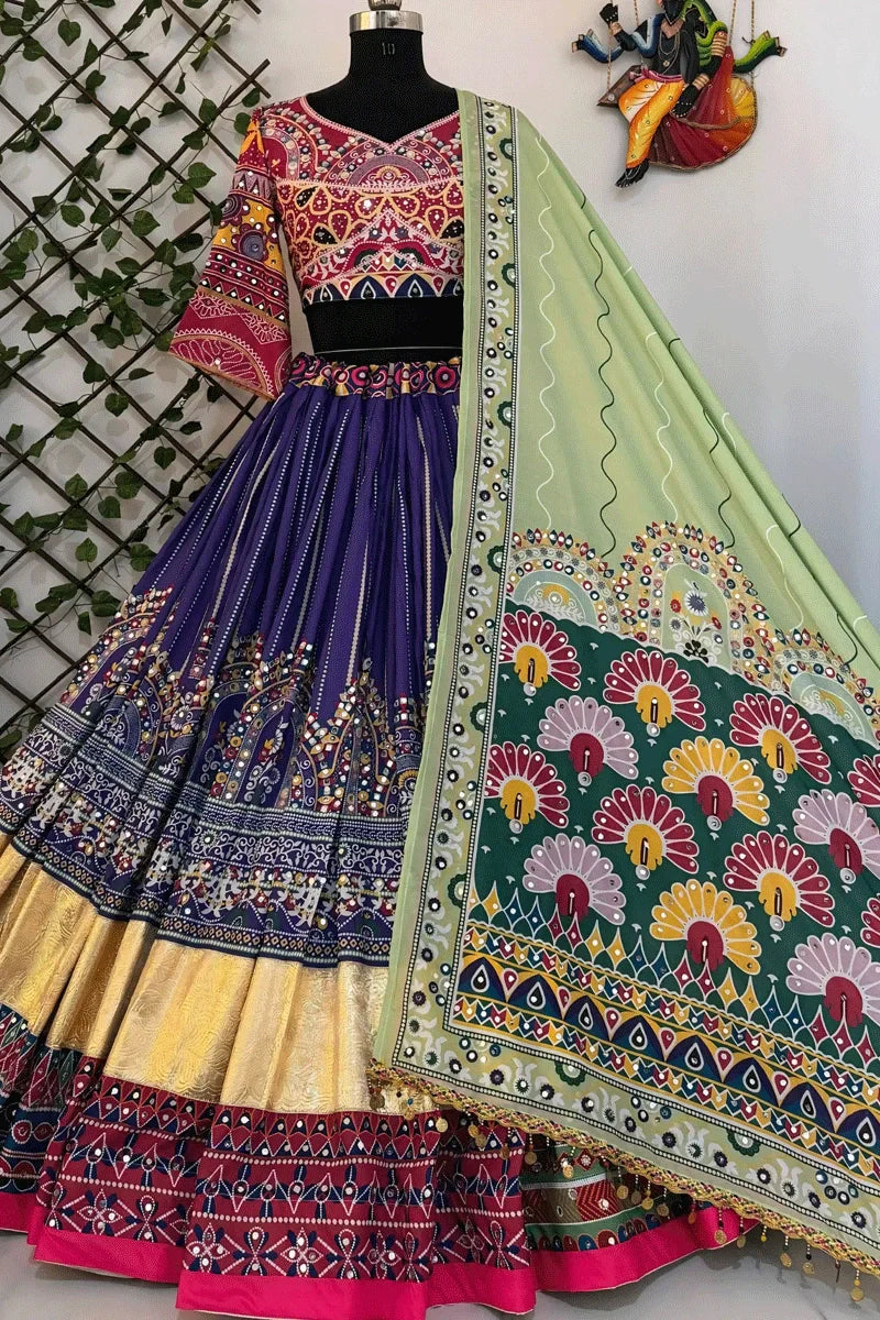 Traditional Navratri Special Chaniya Choli With Heavy Mirror Work
