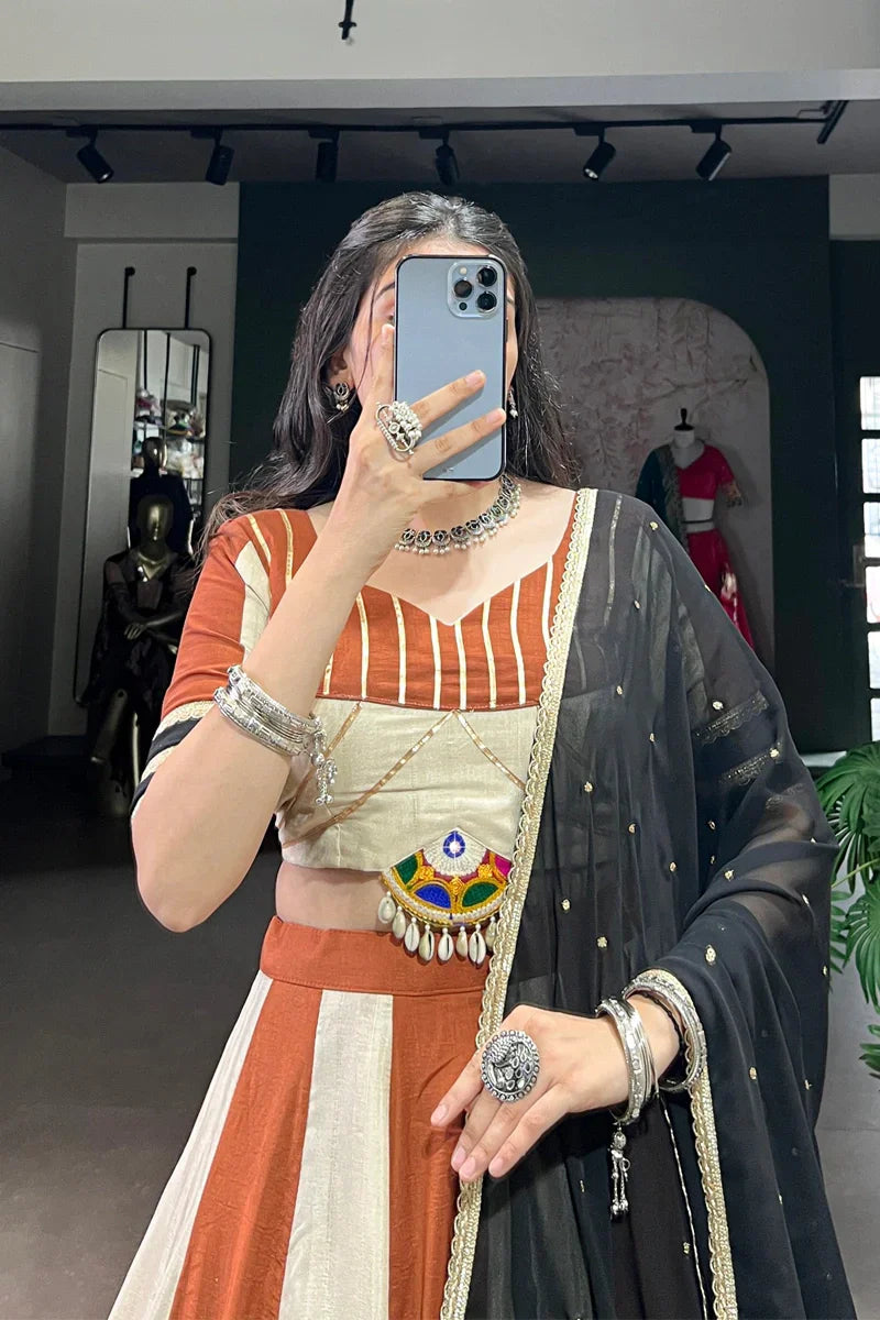 Fully Stitched Double Color Chaniya Choli For Navratri