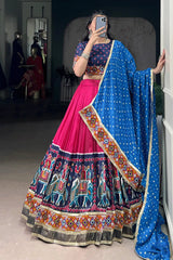 Traditional Gujarati Style Patola Print Chaniya Choli For Navratri
